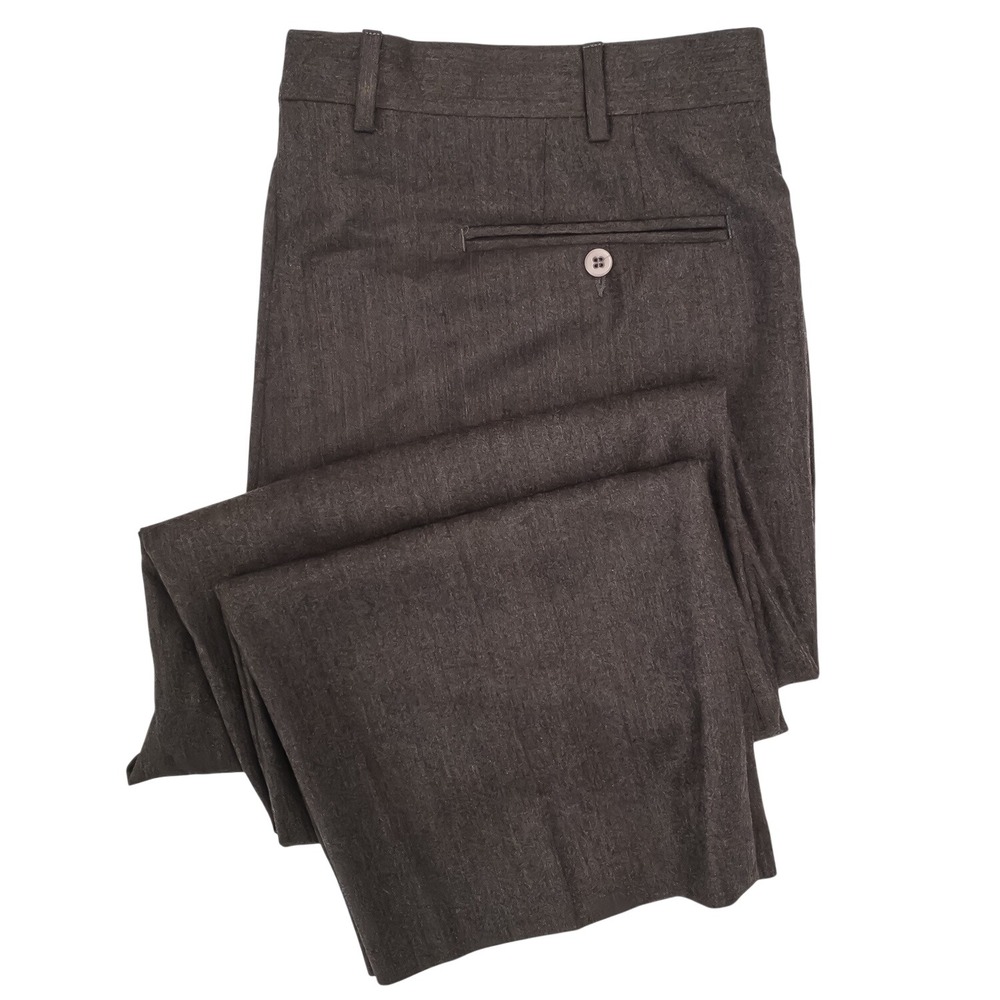 Zanella Dress Pants Mens 40 Brown Flat Front Todd 111184 Italian Wool Trousers